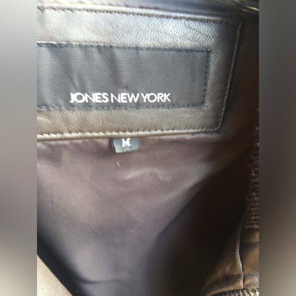 WOMENS VINTAGE JONES NEW YORK 3/4 LENGTH BUTTER-SOFT BROWN LEATHER COAT M - Picture 7 of 12